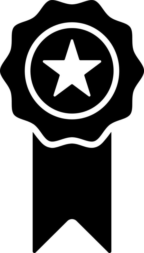 Star badge medal glyph icon in flat style. vector