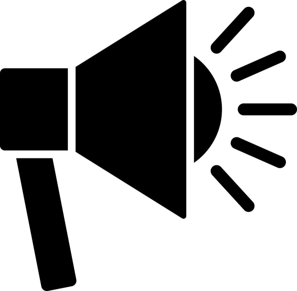 Flat style megaphone icon in Black and White color. vector