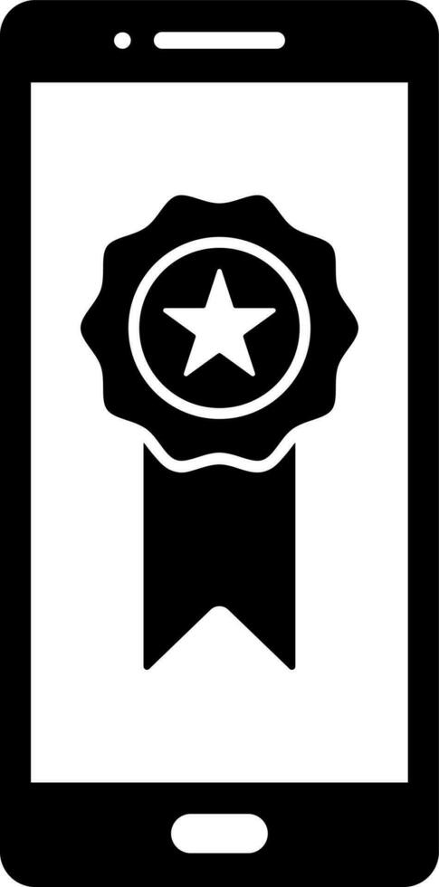 Badge medal symbol on smartphone screen icon. vector