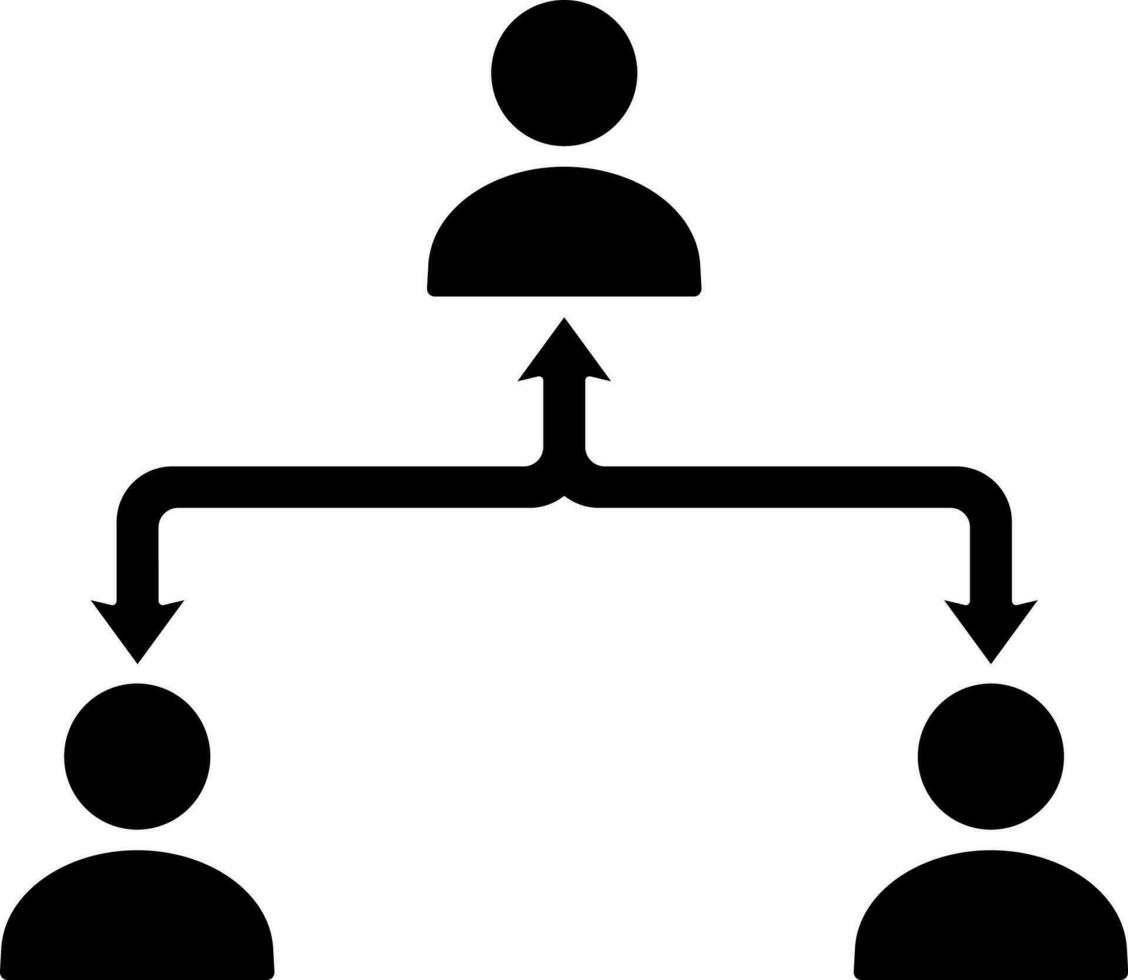 User networking or connection glyph icon. vector