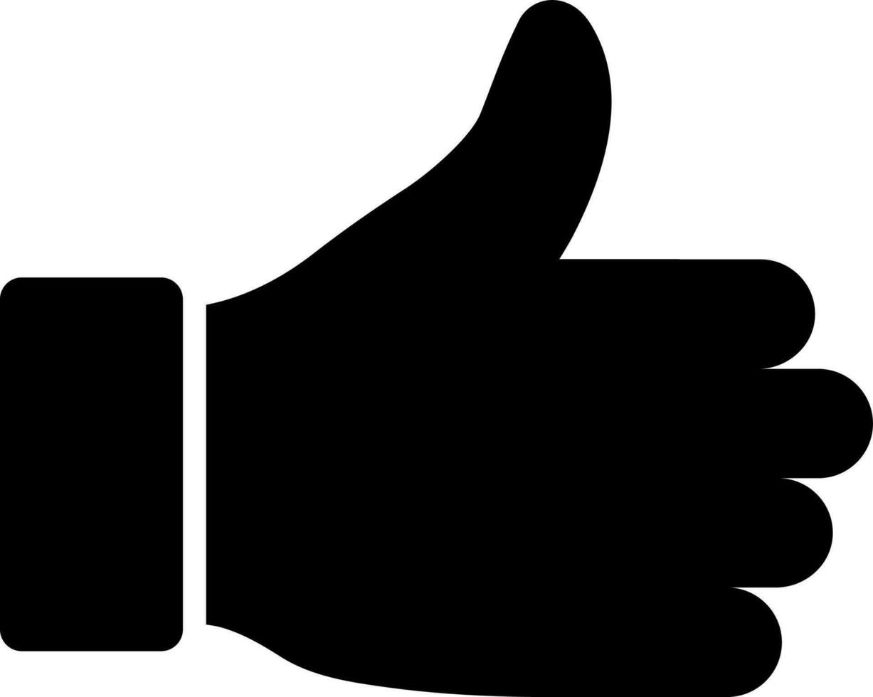 Thumb up or like icon in Black and White color. vector