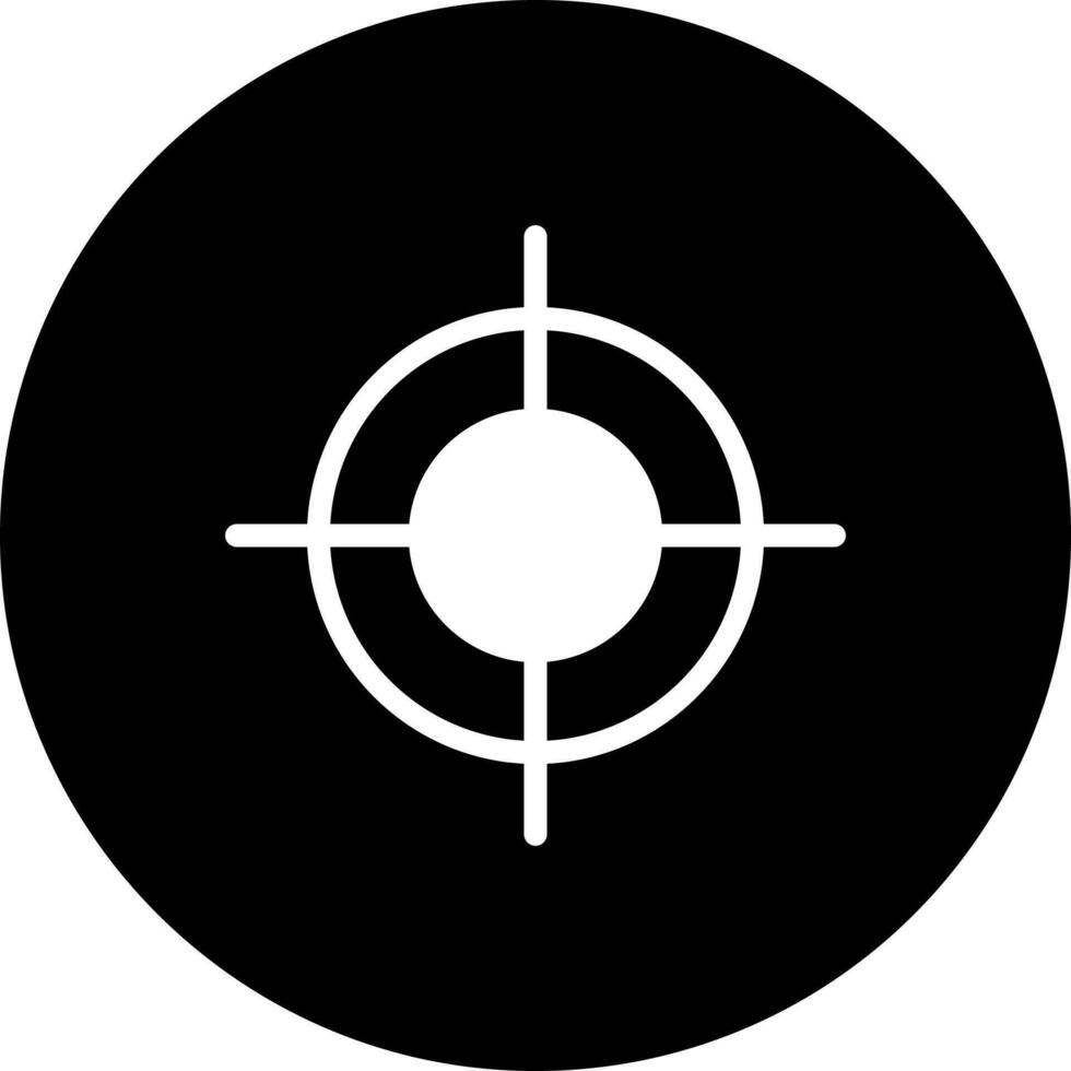 Target glyph icon in flat style. vector