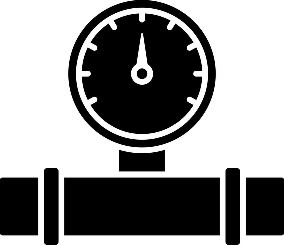 Glyph illustration of gauge icon. vector