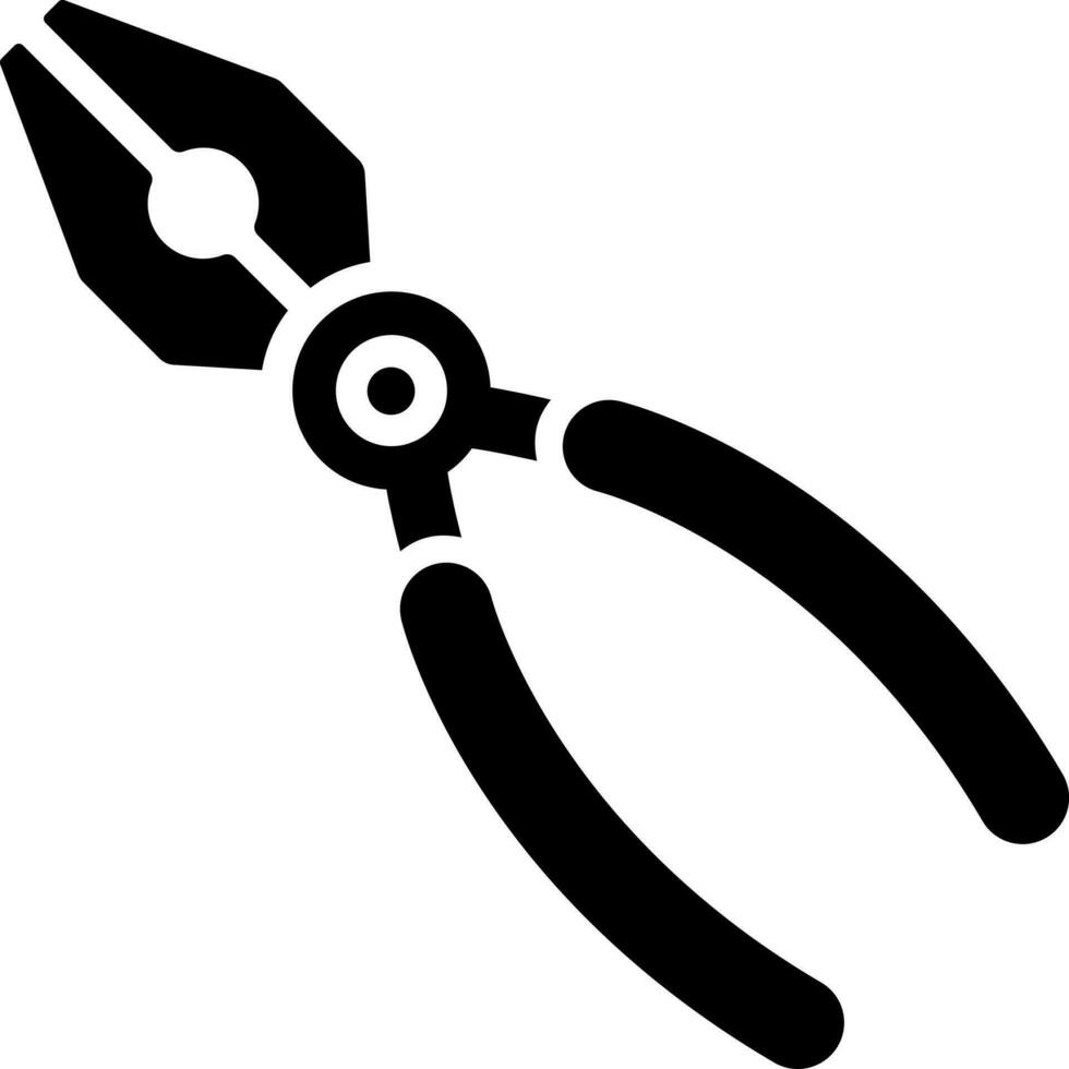 Pliers glyph icon in flat style. vector