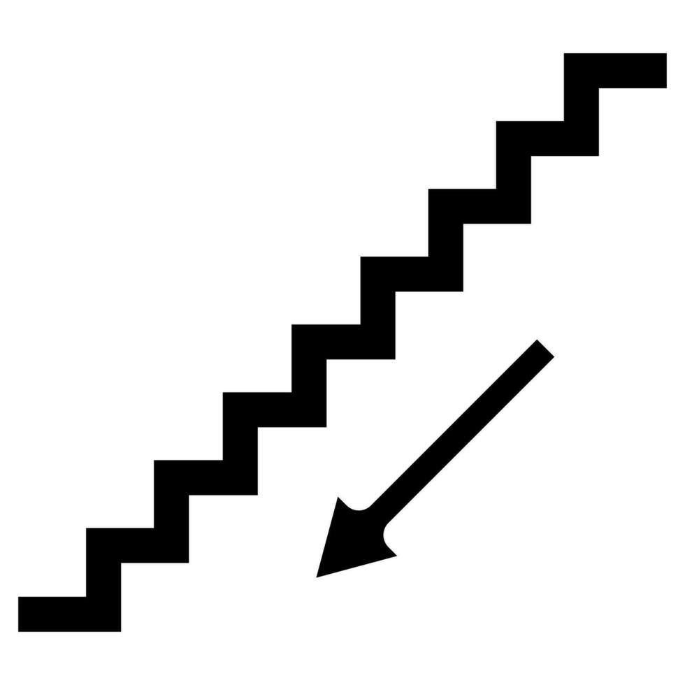 Symbol sign. Stairs pictogram, for directions for going down the stairs vector