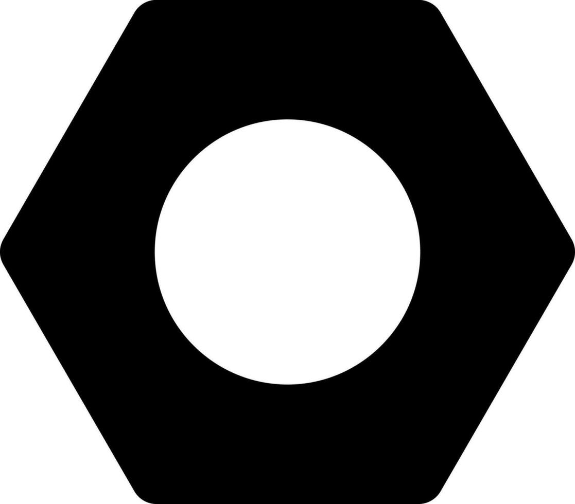 Hardware nut glyph icon. vector