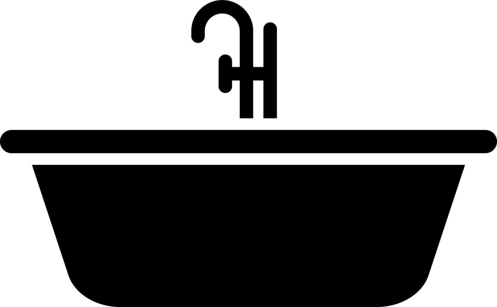 Glyph sink icon in flat style. vector