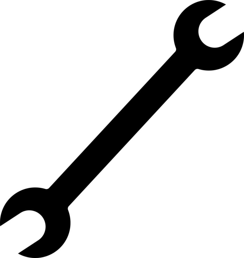 Illustration of wrench glyph icon. vector