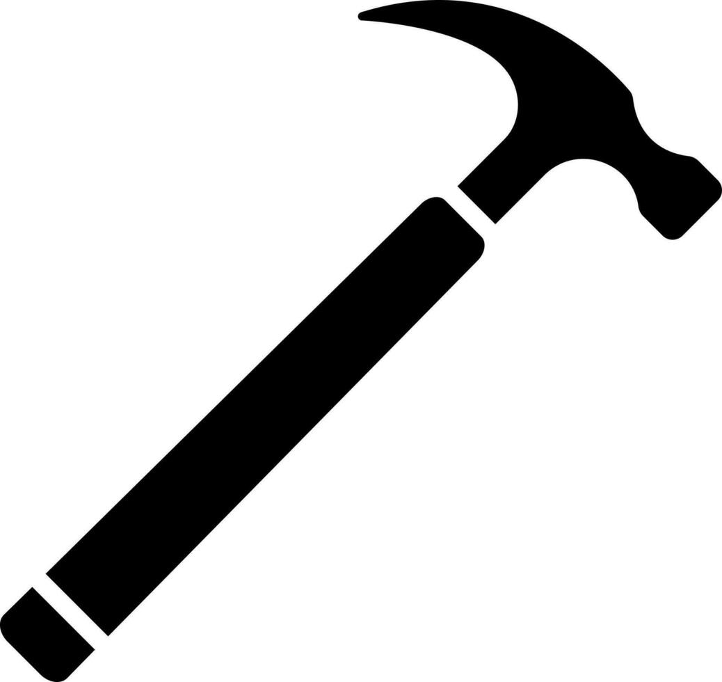 Hammer glyph icon in flat style. vector