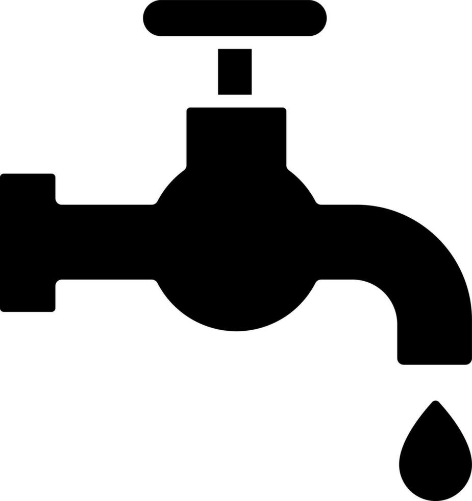 Leak faucet glyph icon in flat style. vector