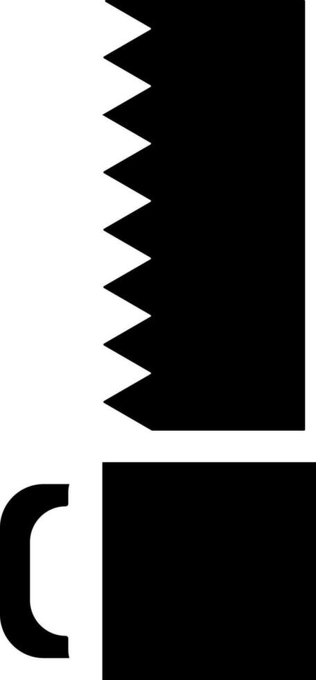 Hand saw icon in Black and White color. vector