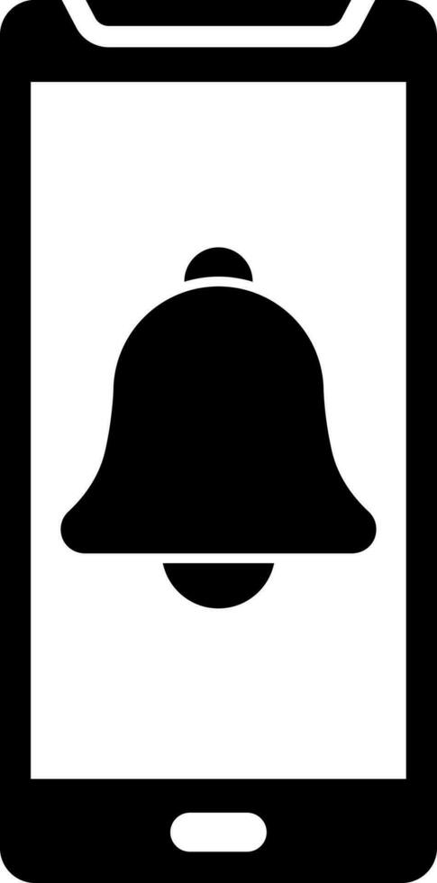 Mobile notification icon in Black and White color. vector