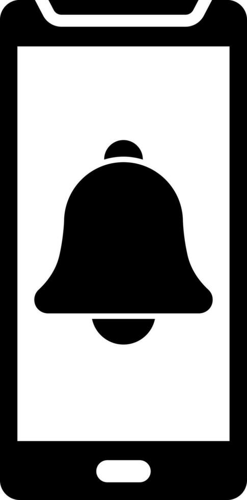 móvil notificación icono en negro y blanco color. vector