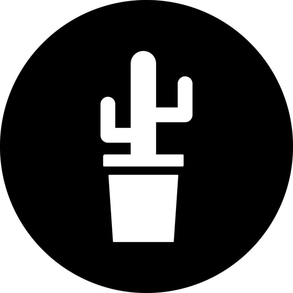 Illustration of cactus glyph icon. vector