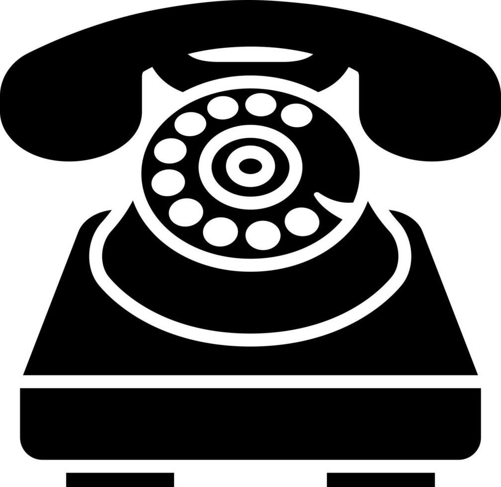 Black and White illustration of telephone icon. vector