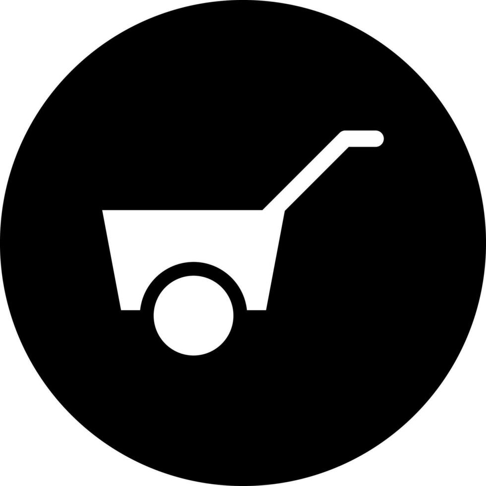 Wheelbarrow icon in Black and White color. vector