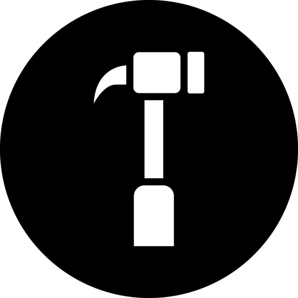 Black and White illustration of hammer icon. vector