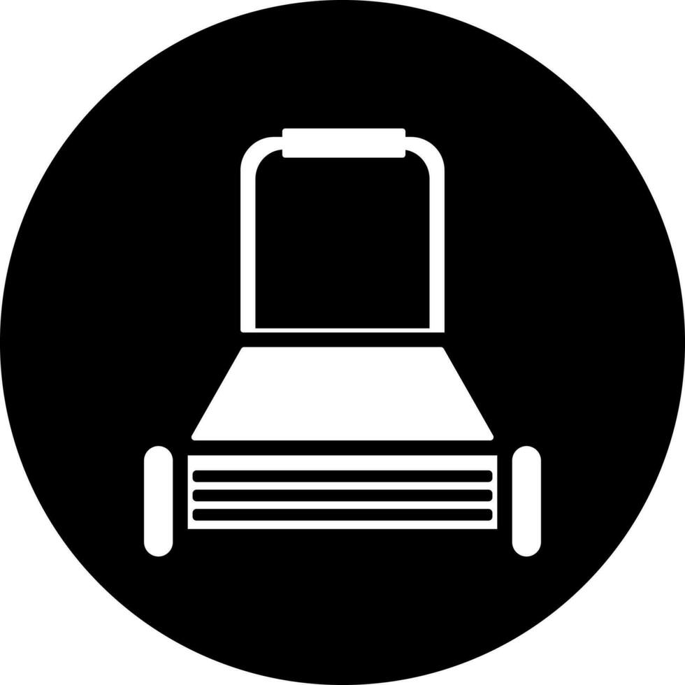 Black and White pushcart icon in flat style. vector