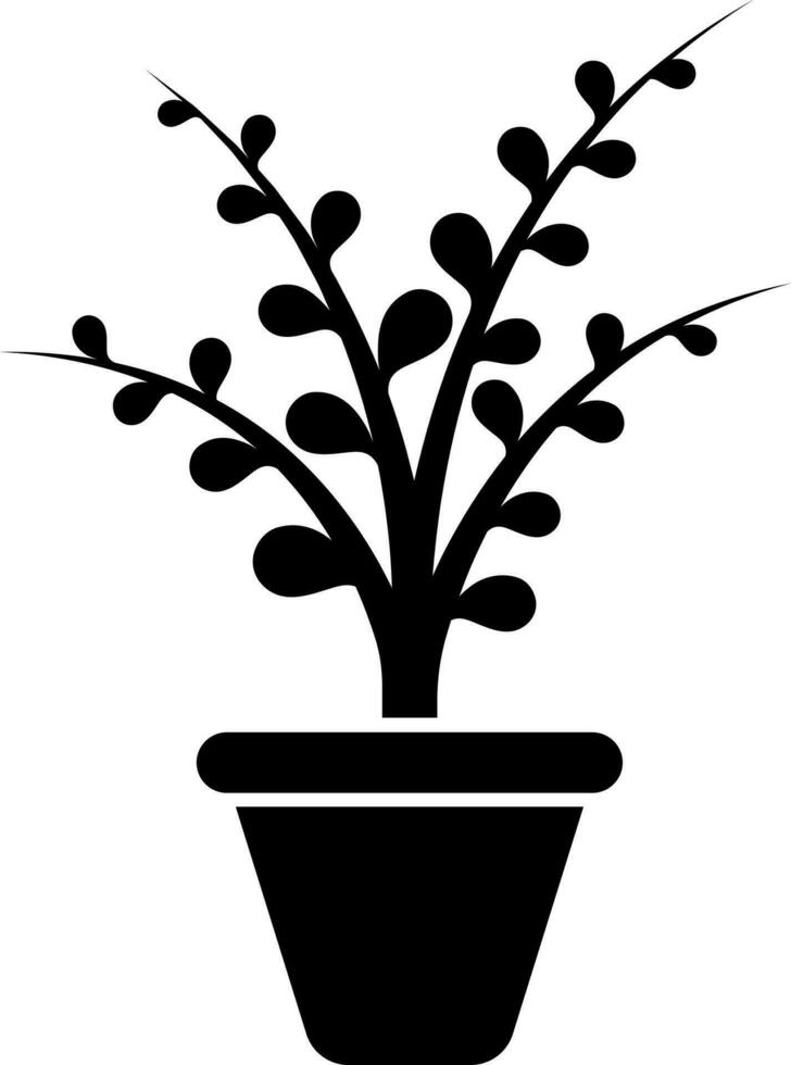Illustration of rubber plant glyph icon. vector