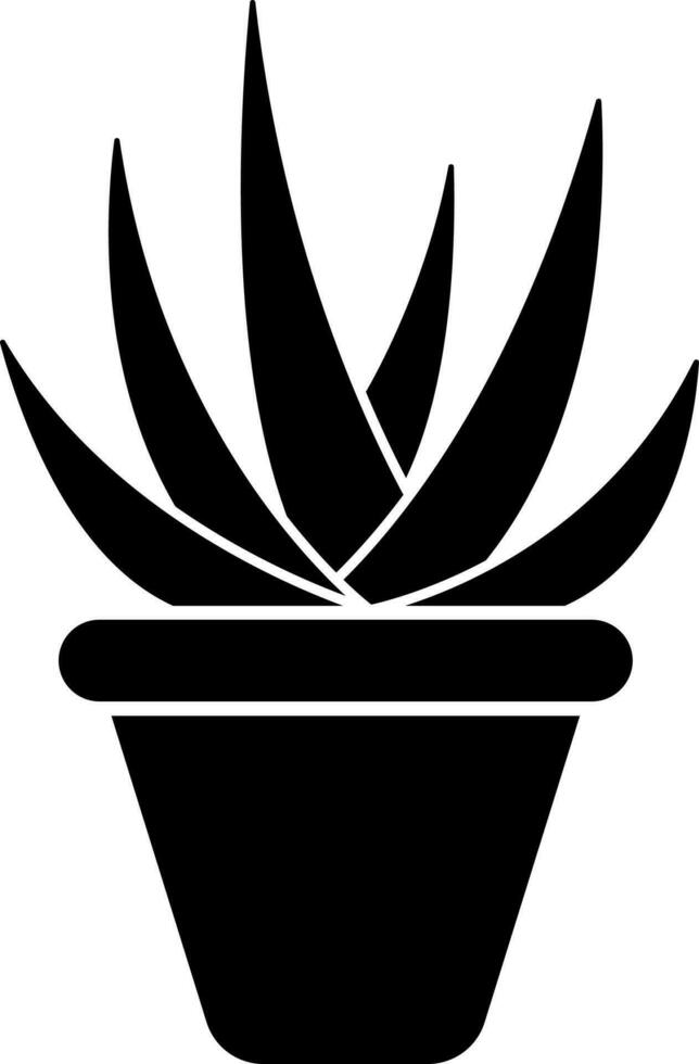 Glyph aloe vera plant icon or symbol. vector