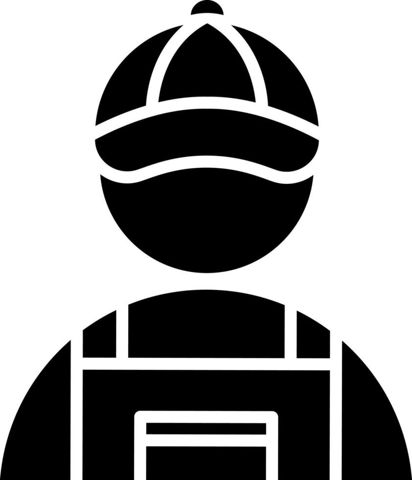 Black and White plumber icon in flat style. vector