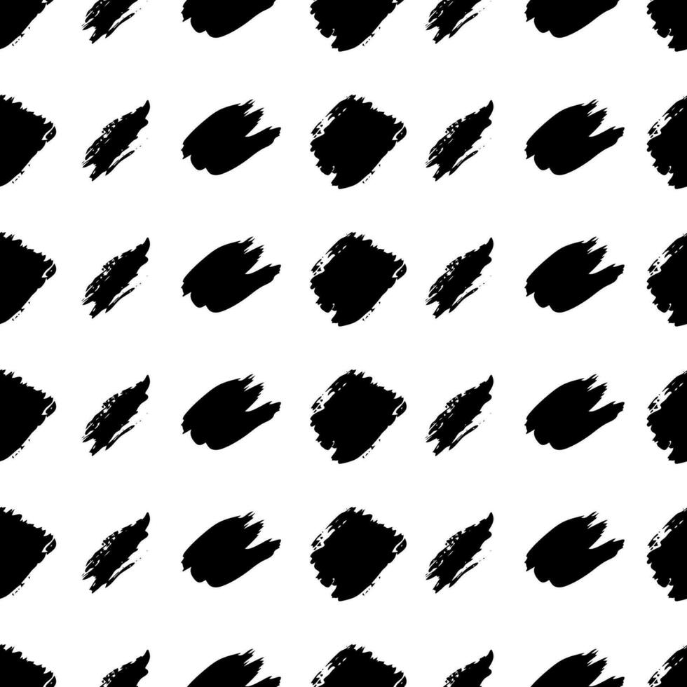 Seamless pattern with dark hand drawn scribble smear on white background. Abstract grunge texture. Vector illustration