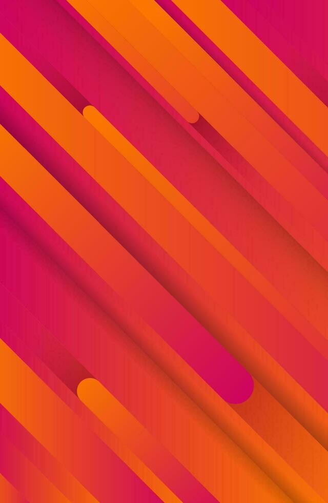 Trendy geometric orange background with abstract lines. Stories banner design. Futuristic dynamic pattern. Vector illustration