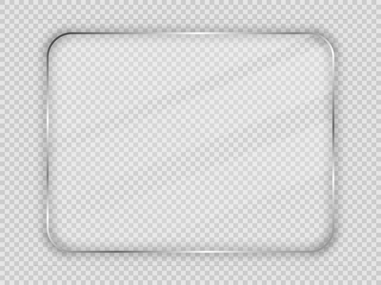 Glass plate in rounded rectangular frame vector