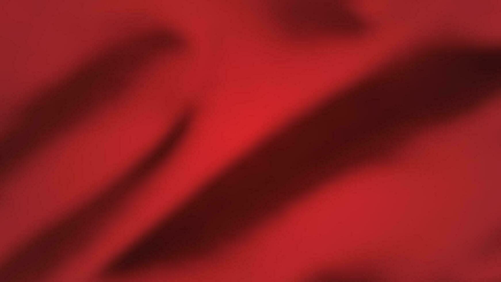 Abstract background with crumpled cloth. Dark red realistic silk texture with empty space. Vector illustration