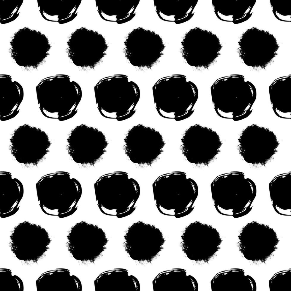 Seamless pattern with black sketch hand drawn pencil scribble circles shape on white background. Abstract grunge texture. Vector illustration