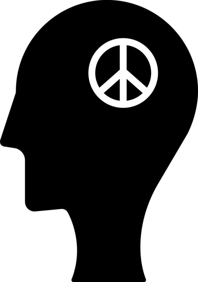 Black and White illustration of peace mind icon. vector
