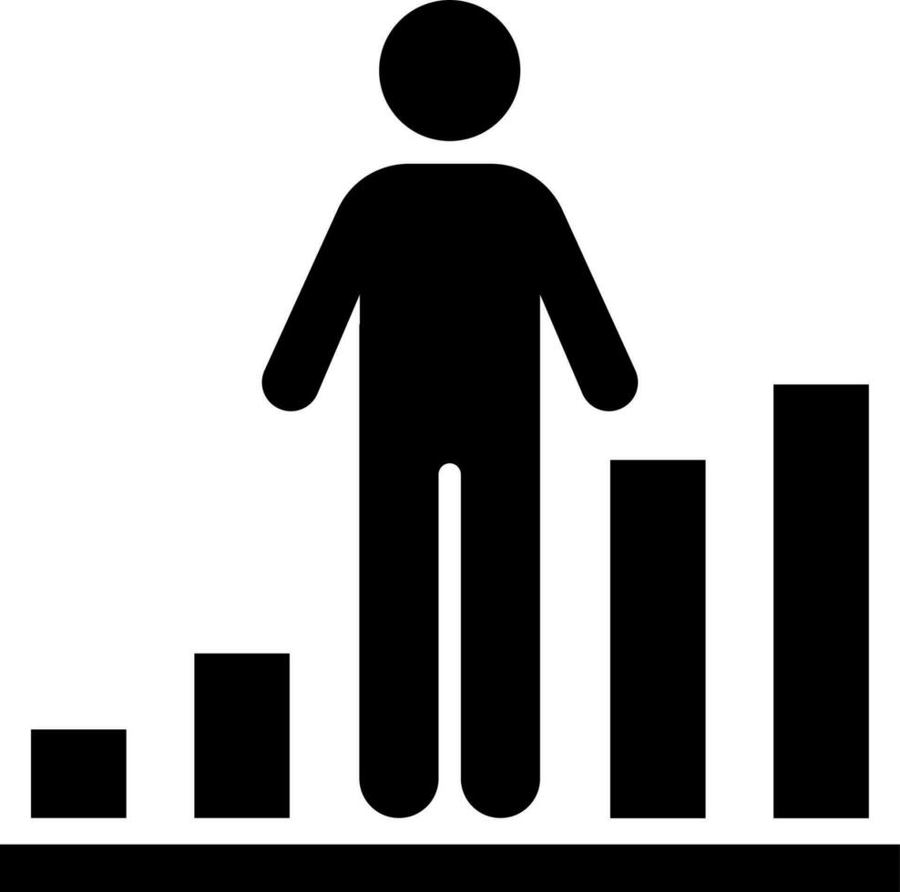 Success man or business growth icon. vector