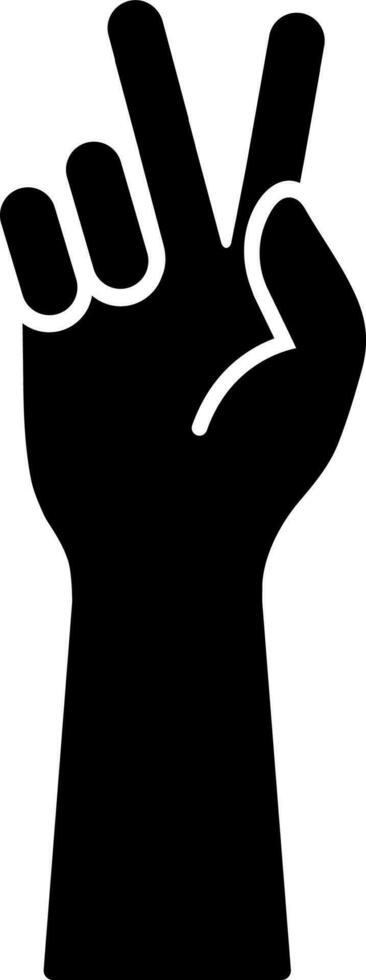 Hand gesture peace sign or symbol in black color. vector