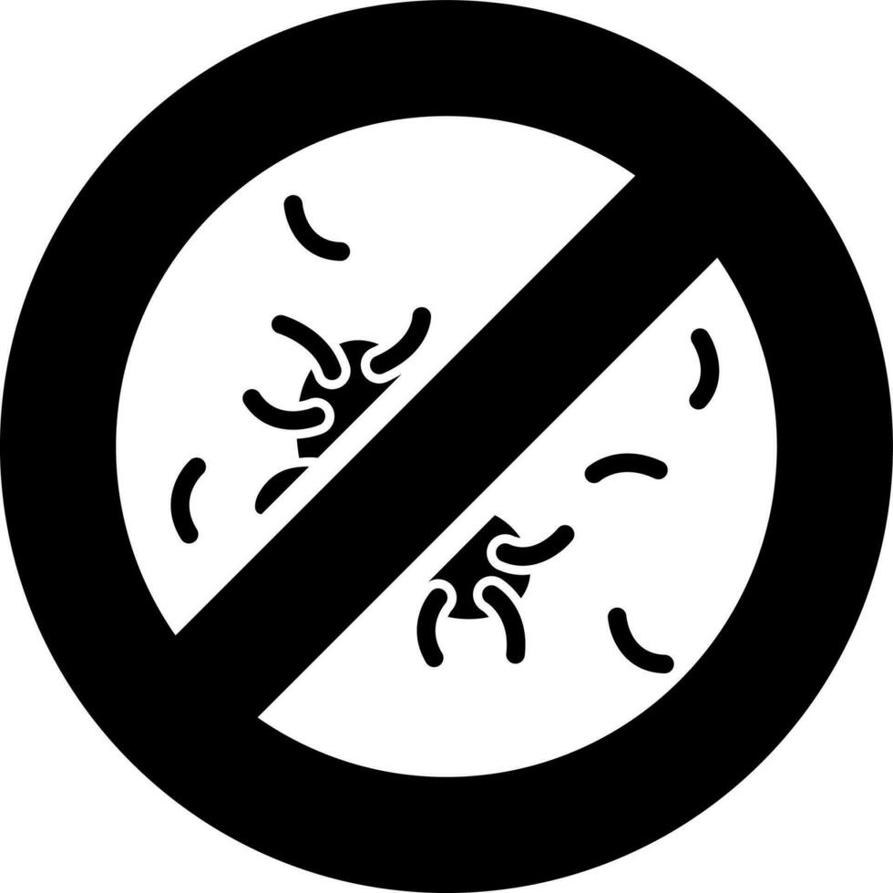 Black and White illustration of no infection icon. vector