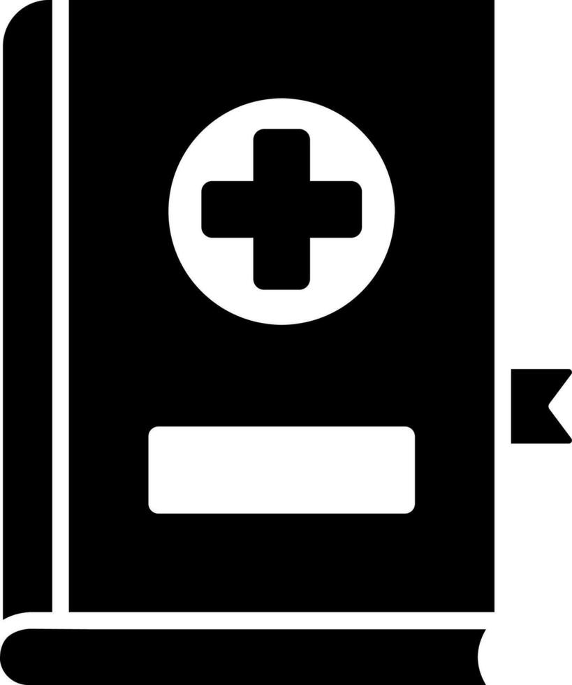 médico libro glifo icono en plano estilo. vector