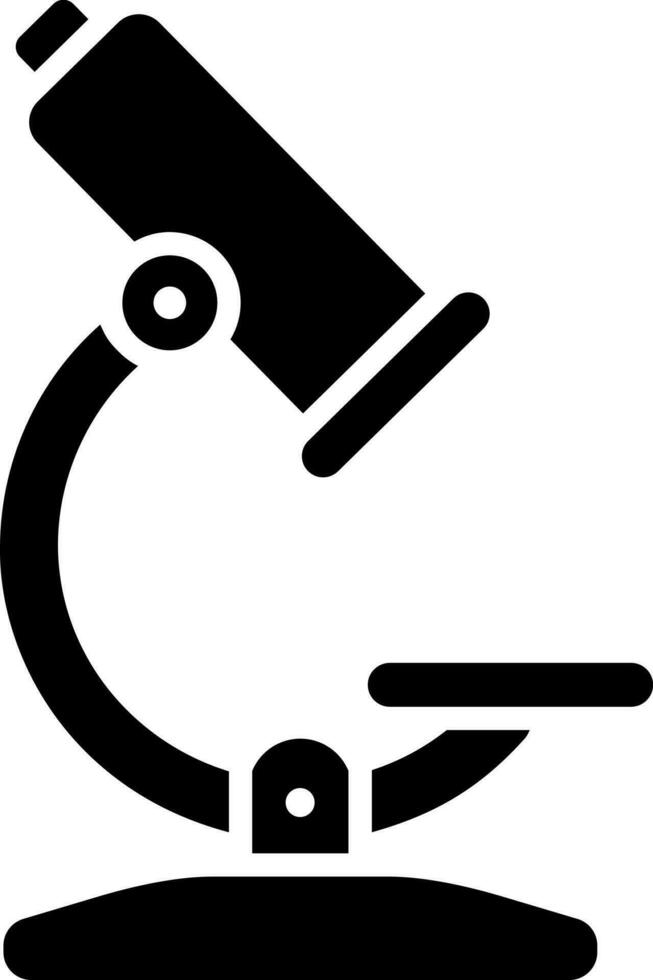Black and White illustration of microscope icon. vector