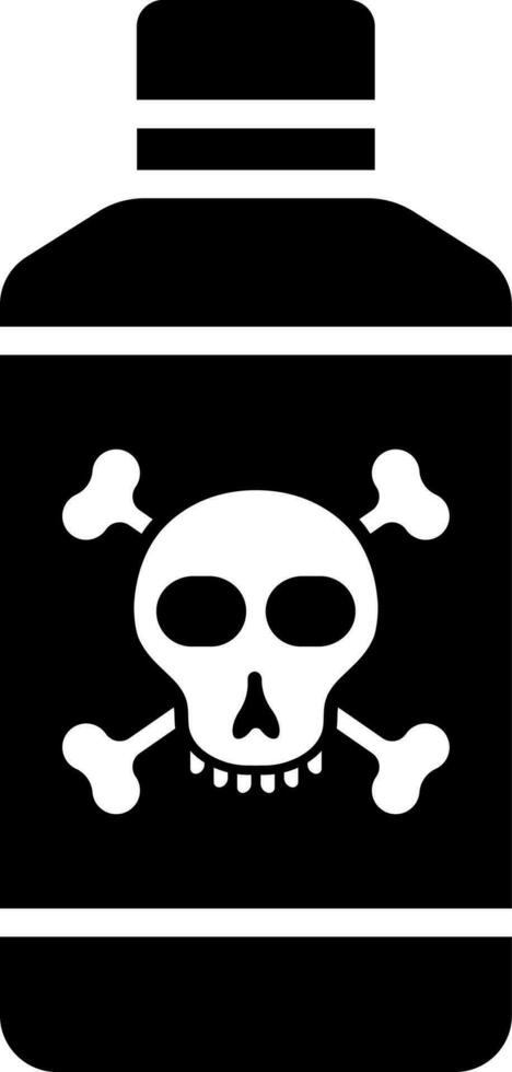 Black and White illustration of poison bottle icon. vector