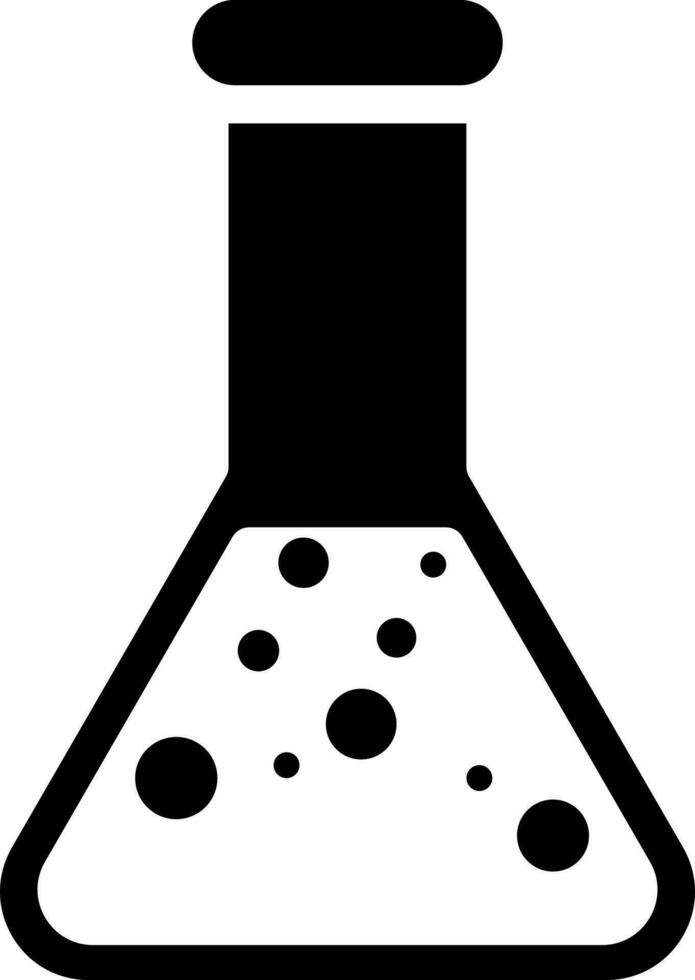 Test tube glyph icon in flat style. vector