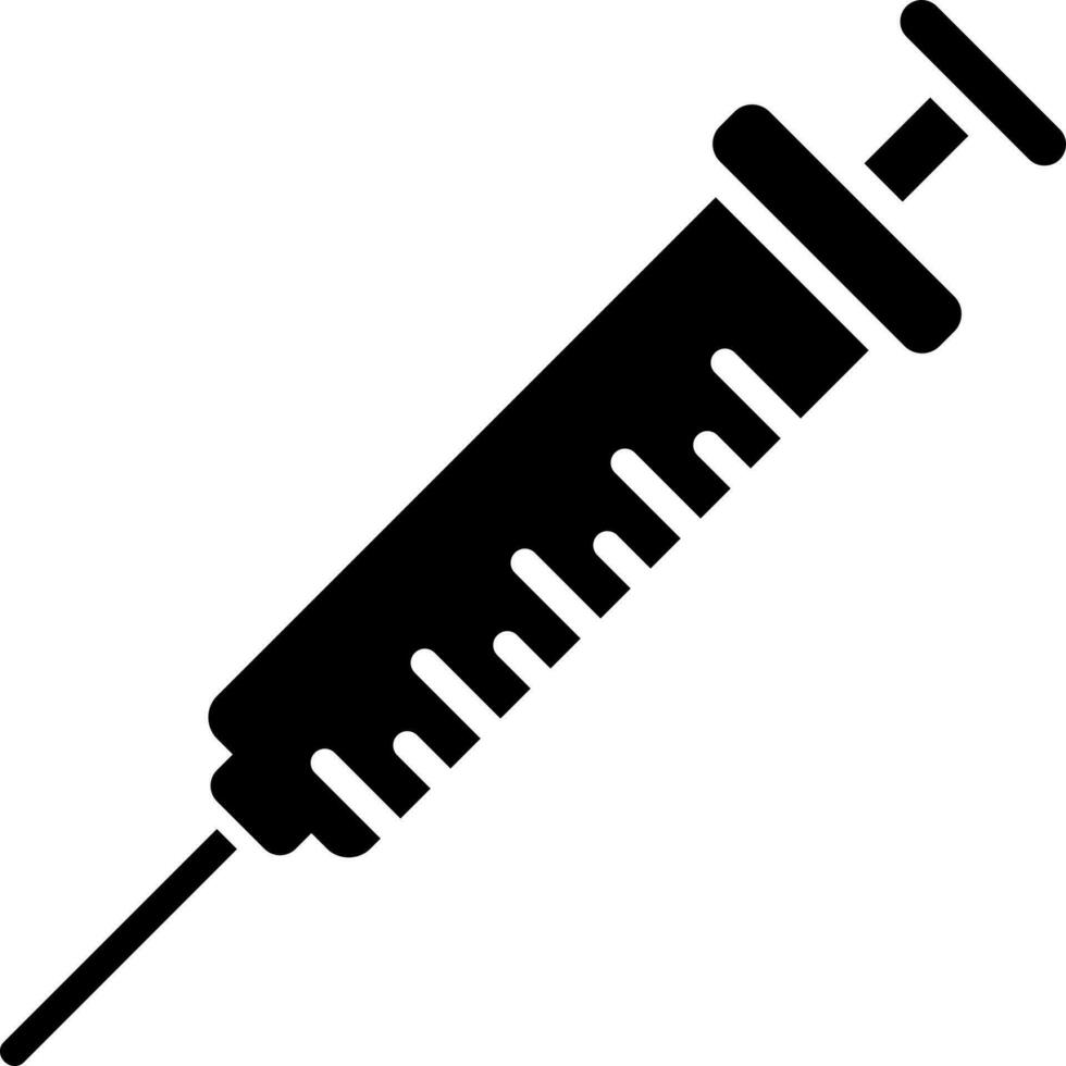 Black and White illustration of syringe icon. vector