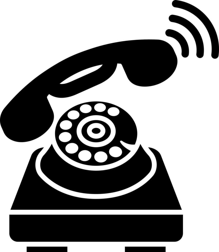 Ringing telephone icon in Black and White color. vector