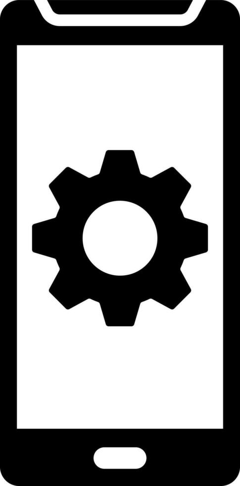 Smartphone setting glyph icon or symbol. vector