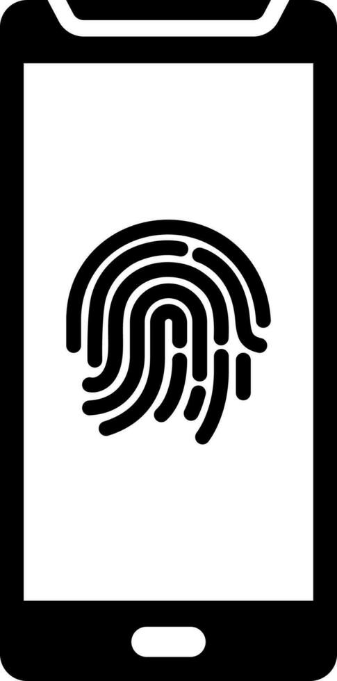 Fingerprint password lock smartphone icon. vector