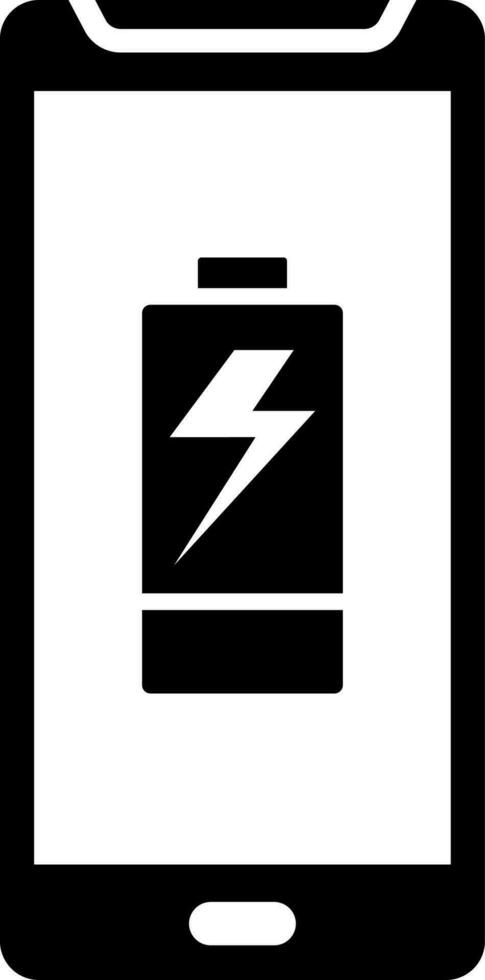 Flat style mobile battery charging icon. vector