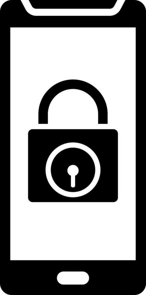 Mobile lock icon in flat style. vector
