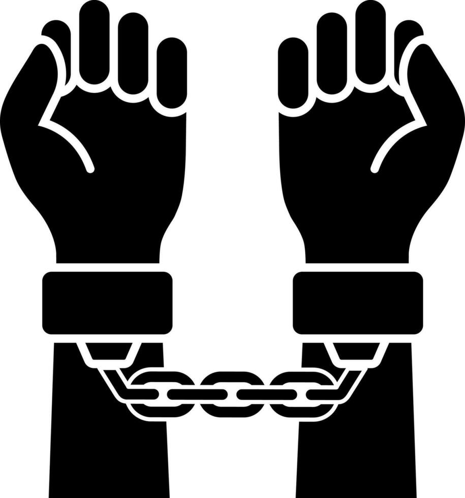 Criminal arrest glyph icon or symbol. vector