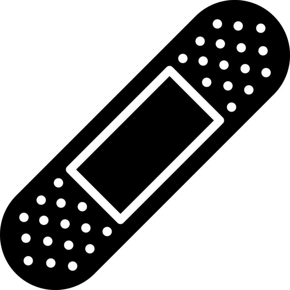 Black and White illustration of patch bandage icon. vector