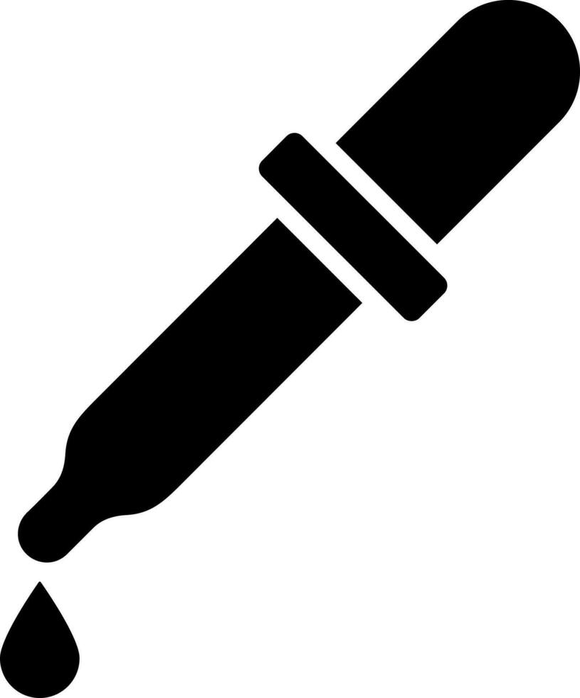 Black and White illustration of pipette icon. vector