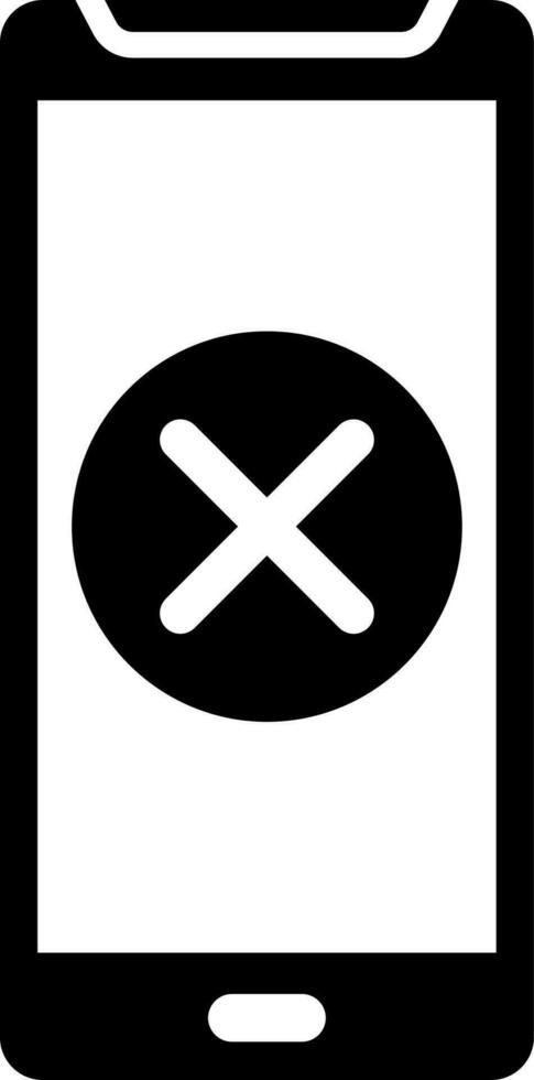 Delete mobile data glyph icon. vector