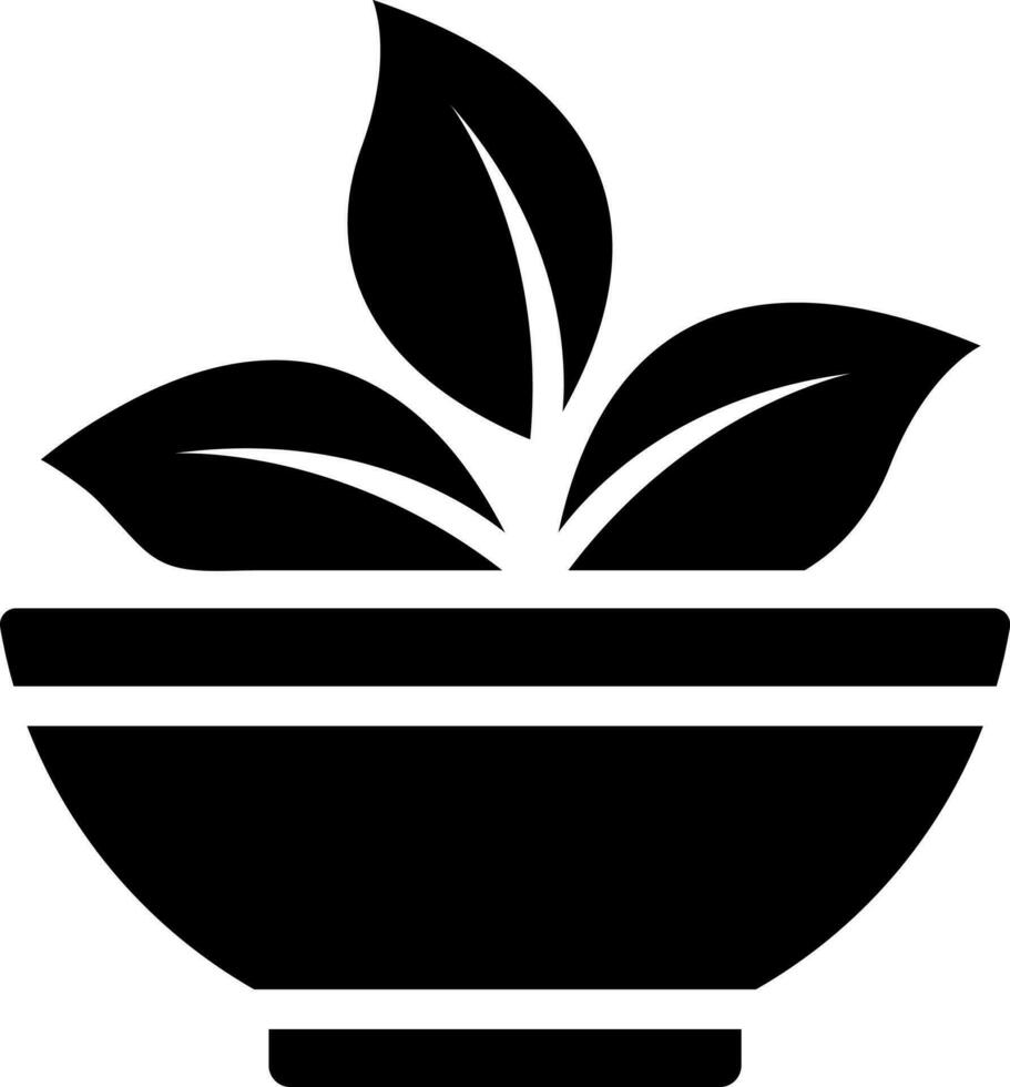 planta icono en negro y blanco color. vector