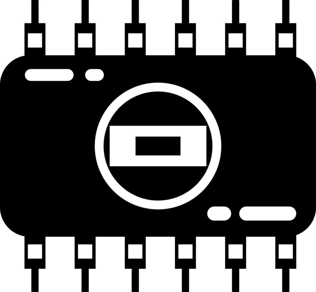 ROM memoria chip en negro y blanco color. vector